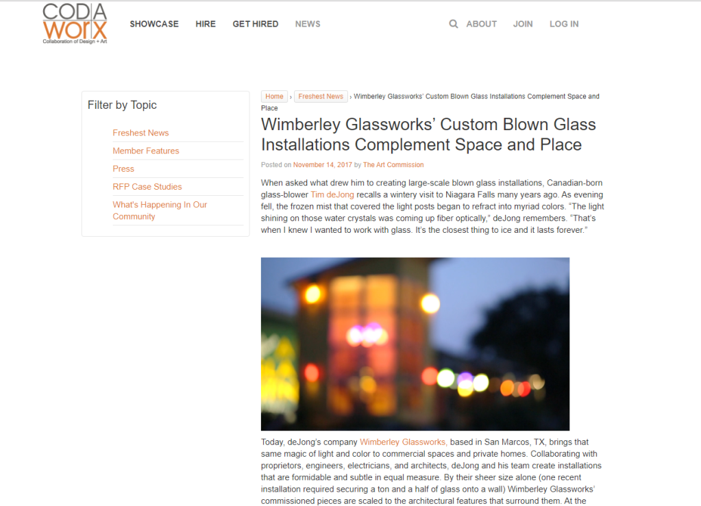 Wimberely Glass CODAworx snip