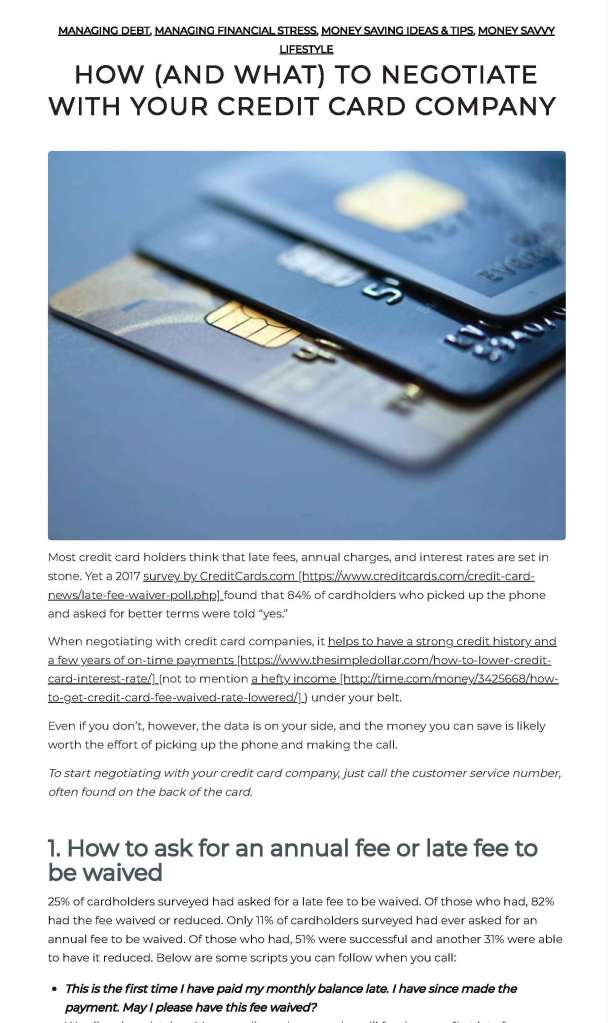 Credit card company blog 3 x 5
