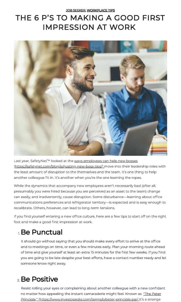 Good impression article by Strong Suit snip