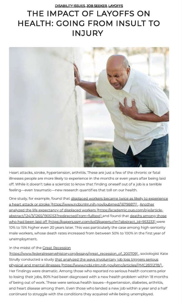 Layoffs and health blog post