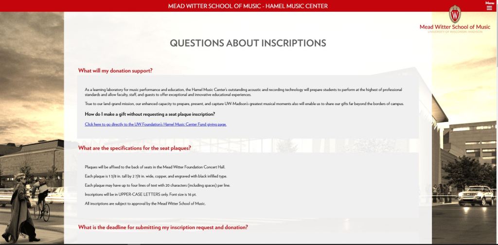 Strong Suit Name a Seat campaign website FAQ page