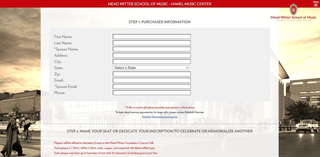 Strong Suit Name a Seat campaign website image