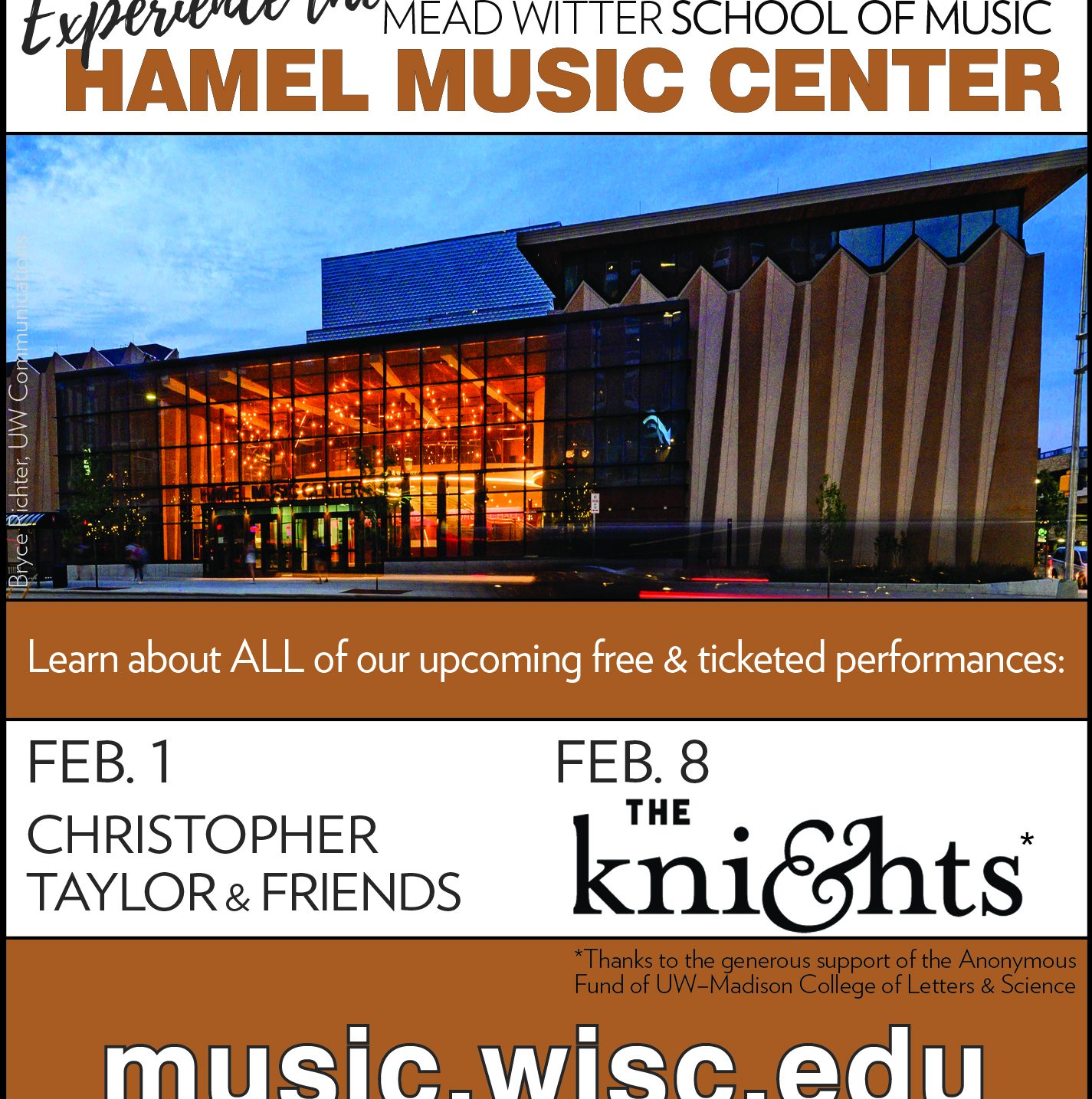 Van Eyck ad for School of Music